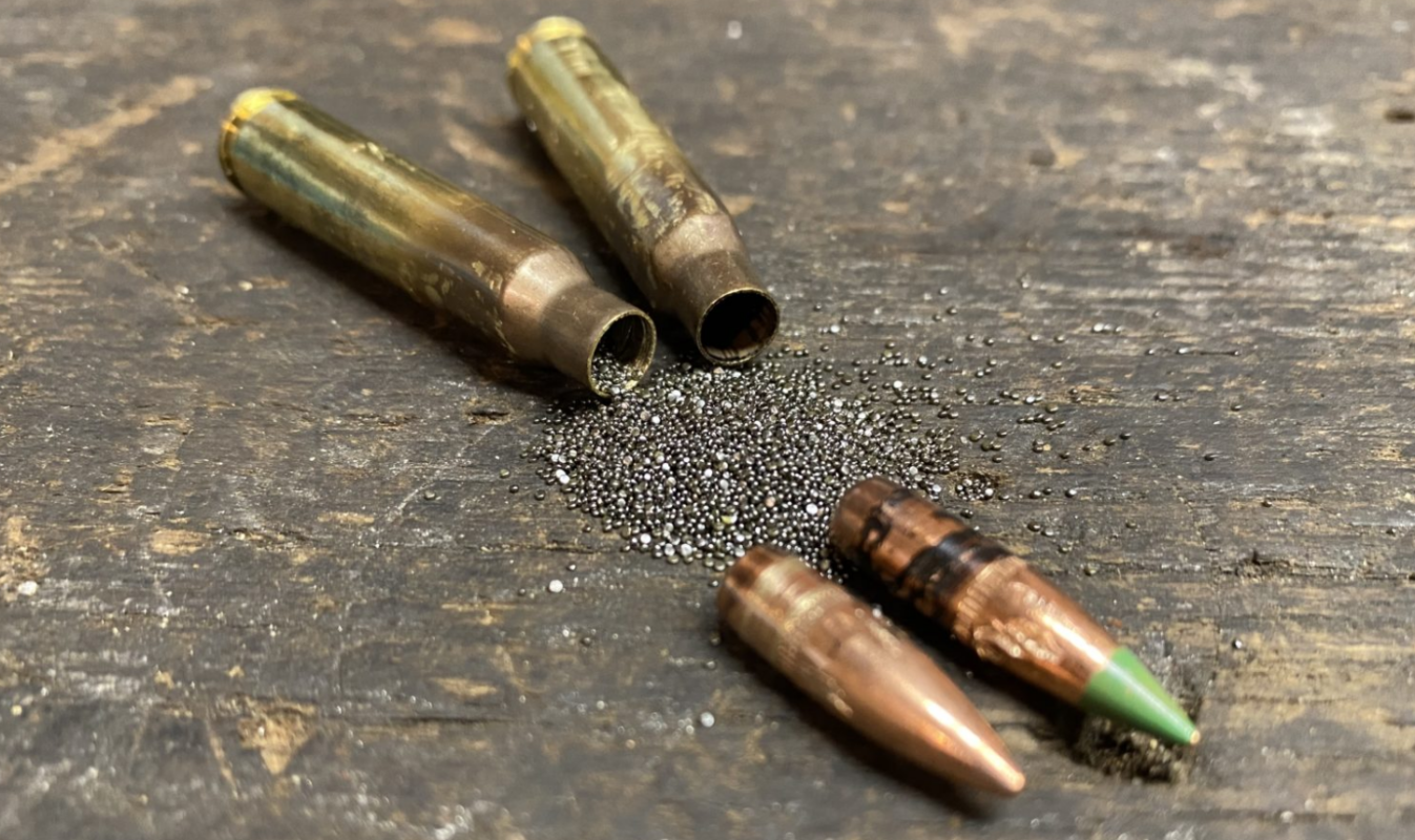 Size comparison between the M855 green tip and 5.56 NATO